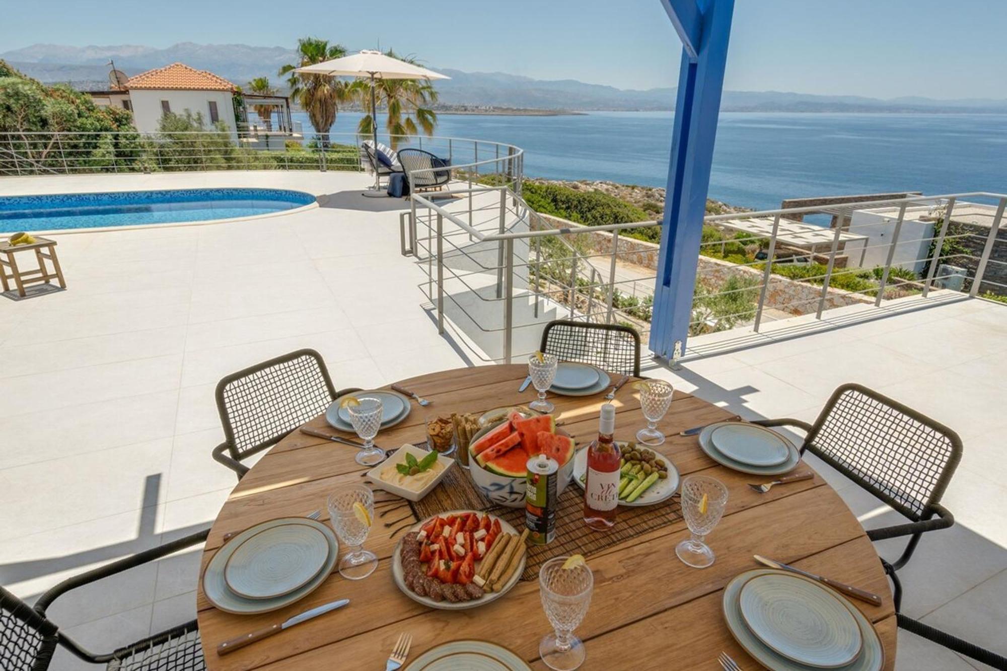Villa Hemera Ocean View Private Heated Pool Horafákia Kültér fotó