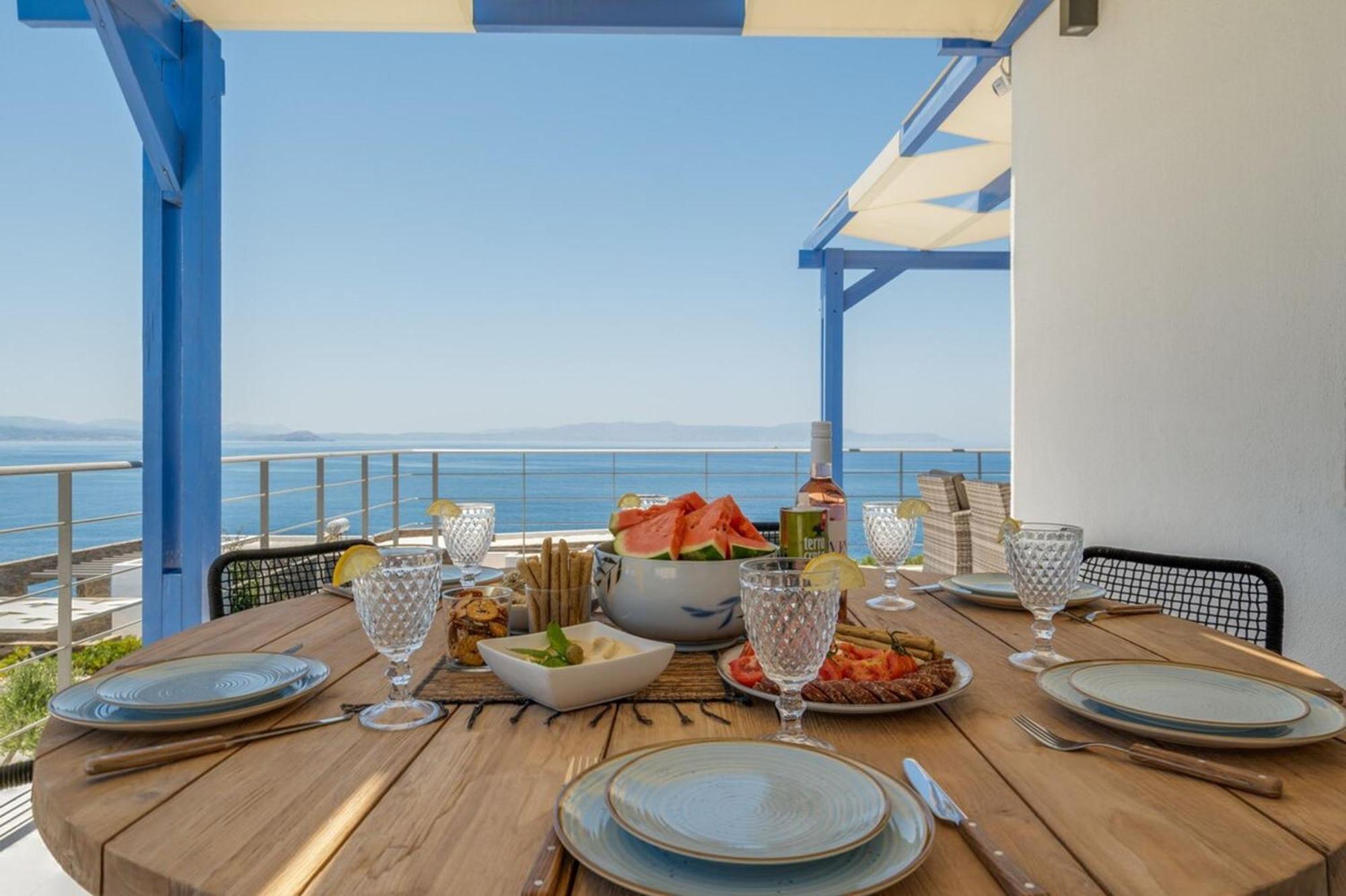 Villa Hemera Ocean View Private Heated Pool Horafákia Kültér fotó