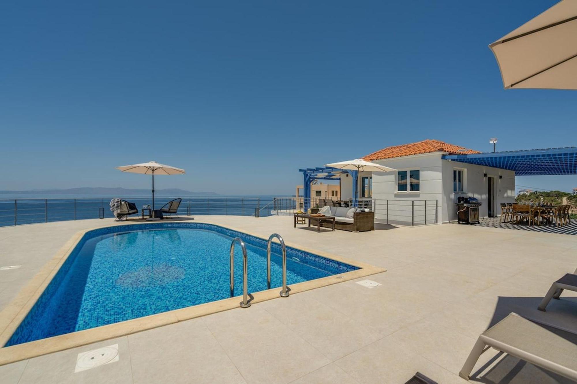 Villa Hemera Ocean View Private Heated Pool Horafákia Kültér fotó