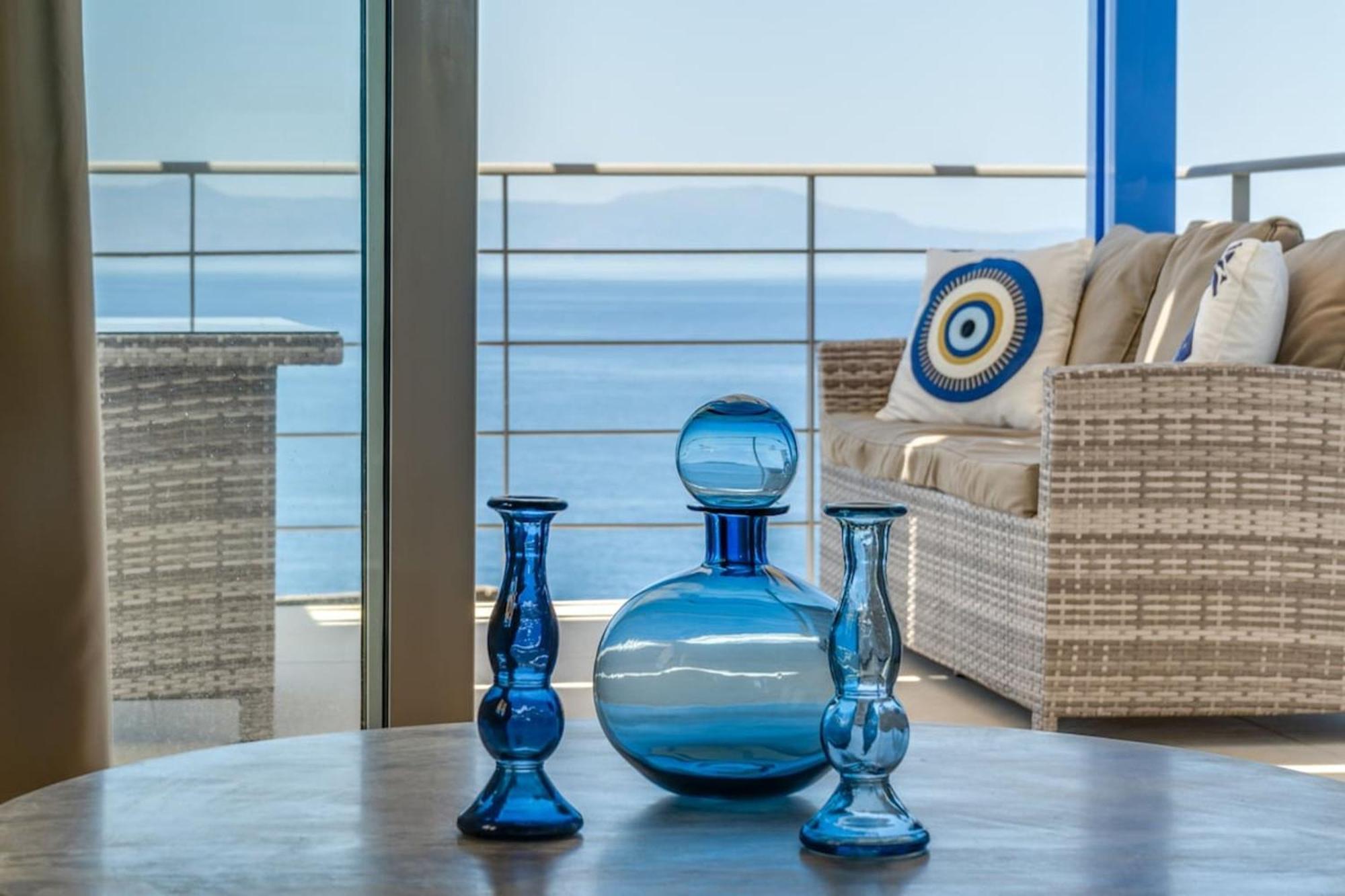 Villa Hemera Ocean View Private Heated Pool Horafákia Kültér fotó
