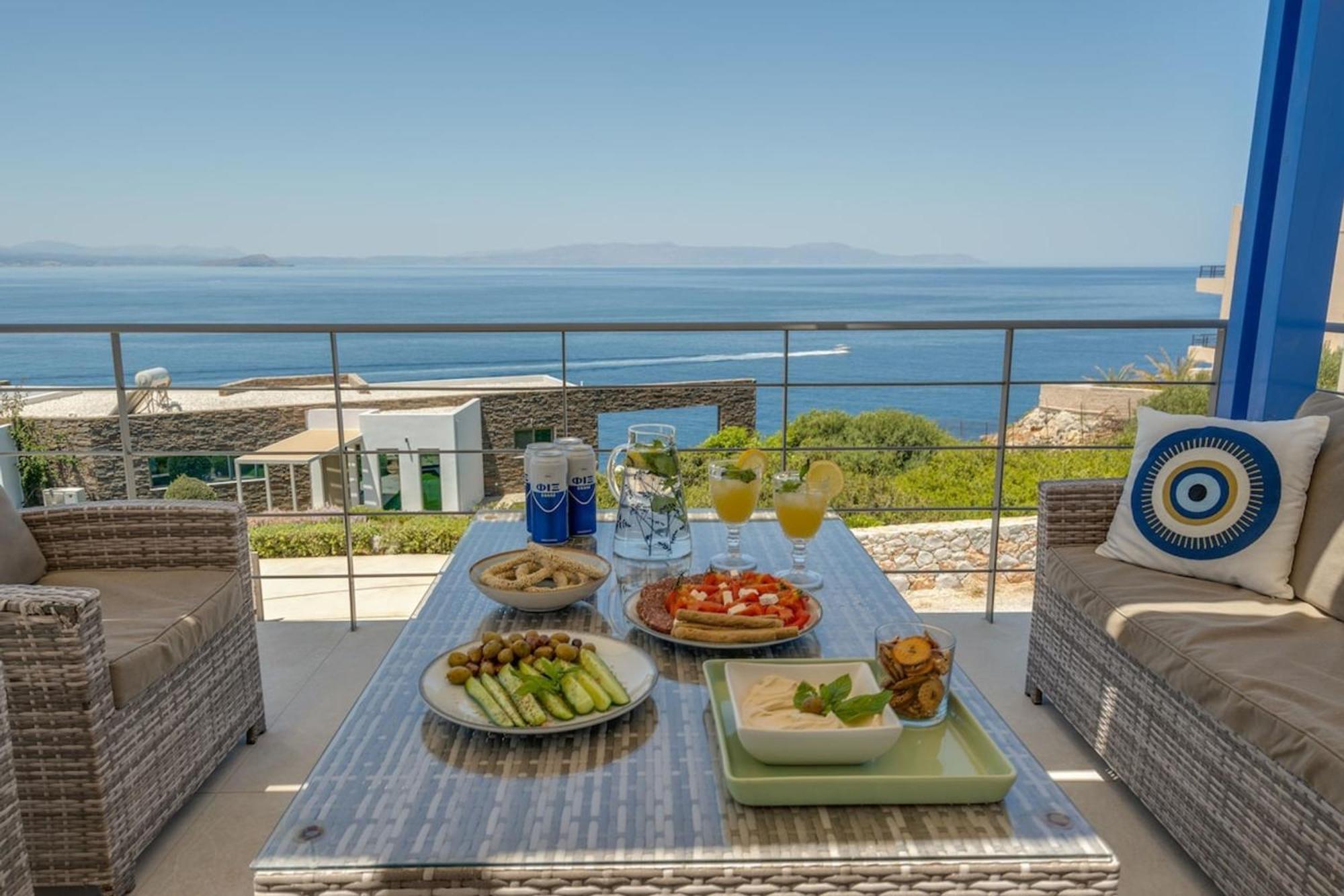 Villa Hemera Ocean View Private Heated Pool Horafákia Kültér fotó