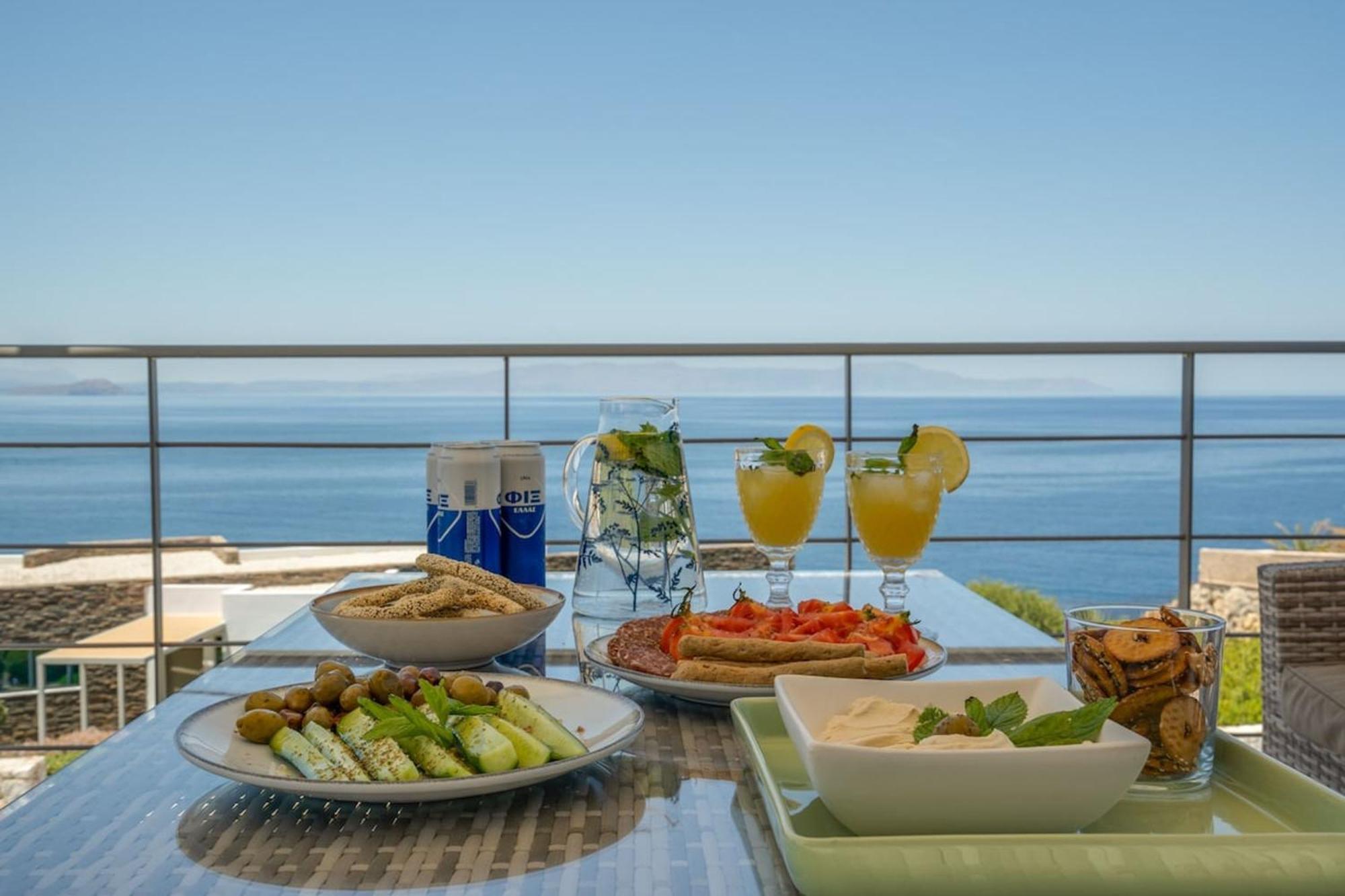 Villa Hemera Ocean View Private Heated Pool Horafákia Kültér fotó
