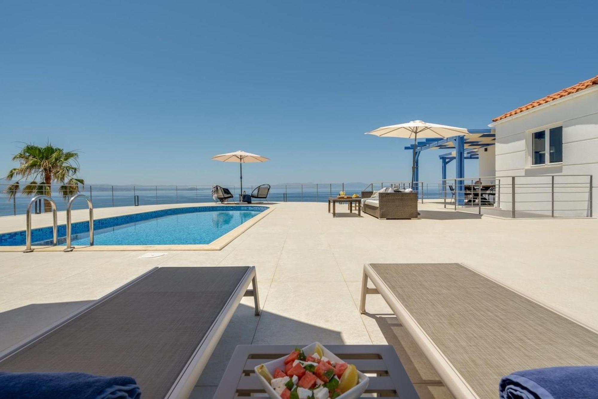 Villa Hemera Ocean View Private Heated Pool Horafákia Kültér fotó
