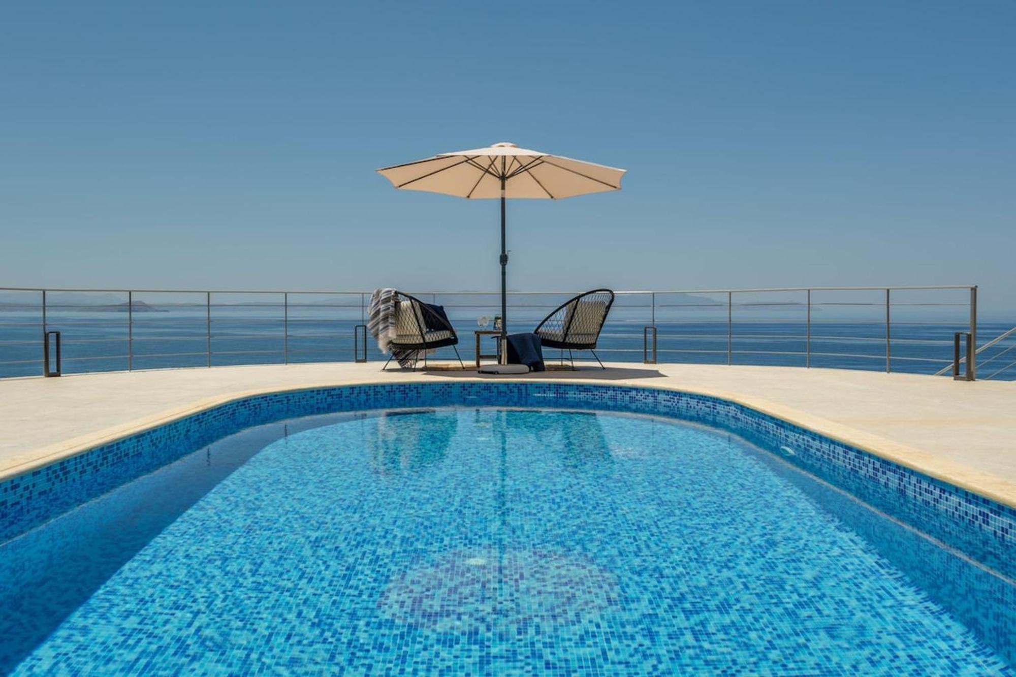 Villa Hemera Ocean View Private Heated Pool Horafákia Kültér fotó